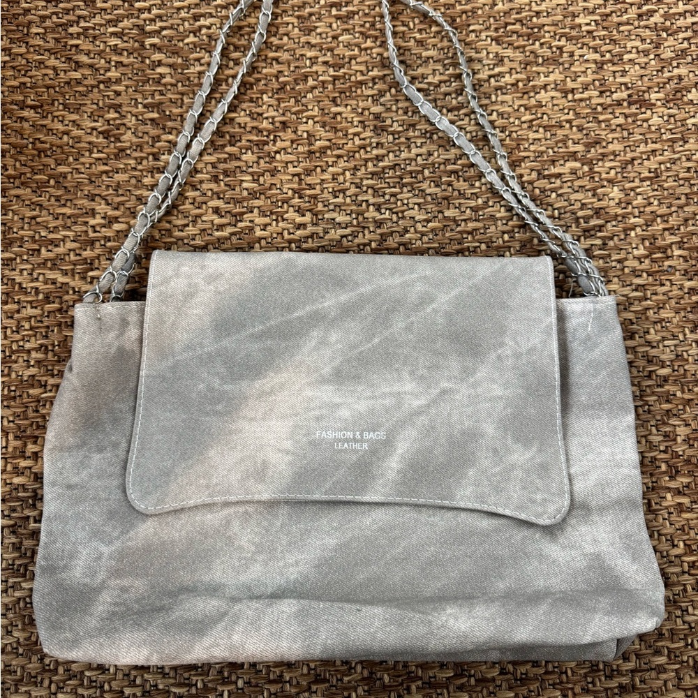 Leather Gray Shoulder Bag